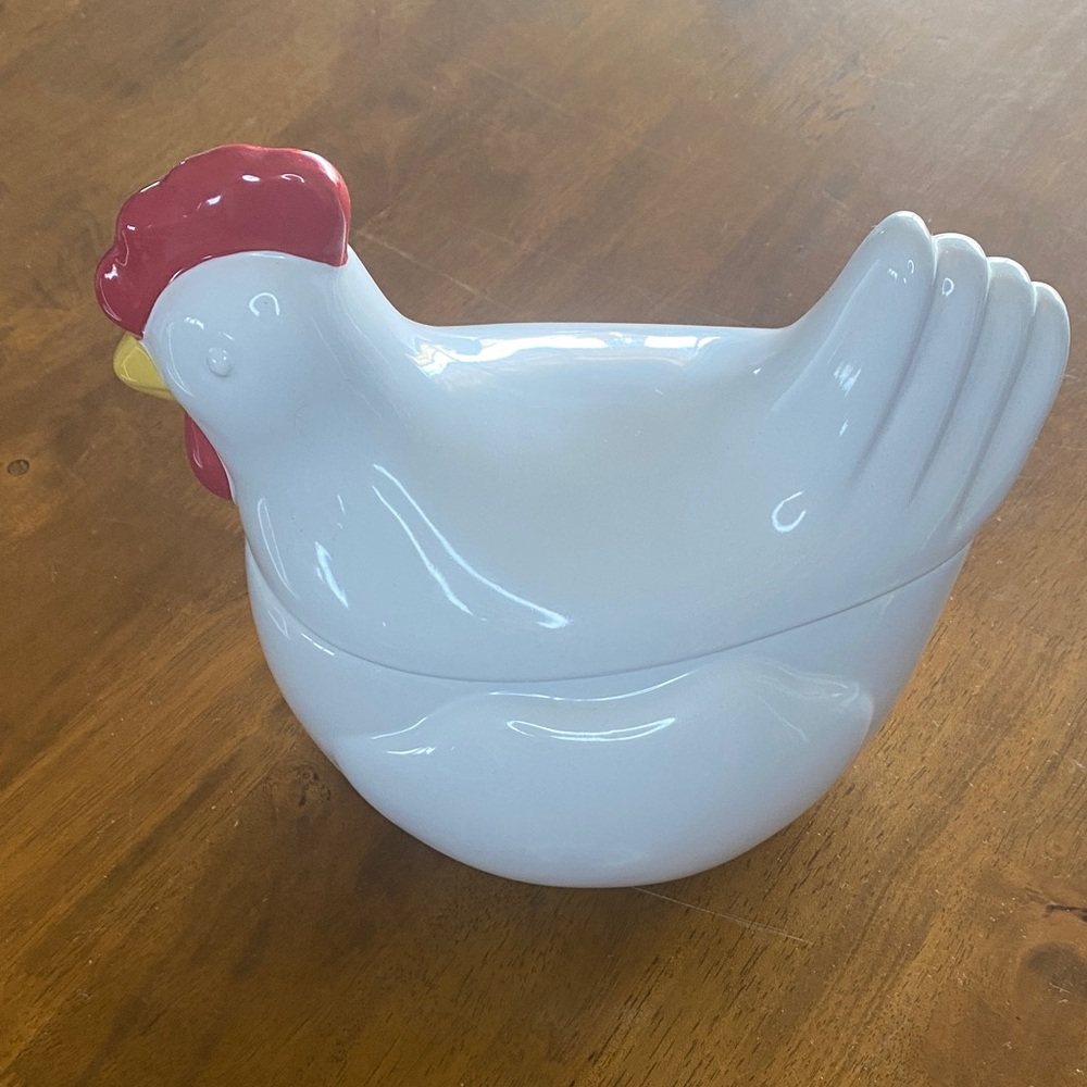 Food Network White Stoneware Chicken Cook Jar